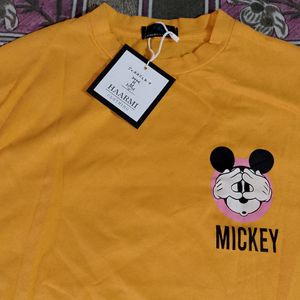 Yellow Crop Mickey Tshirt