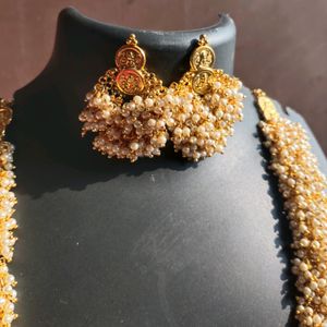 Gold Toned Moti Necklace