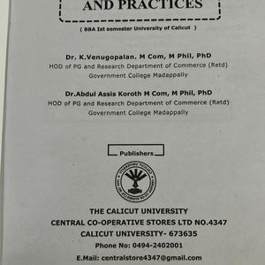 BBA CALICUT UNIVERSITY BOOK