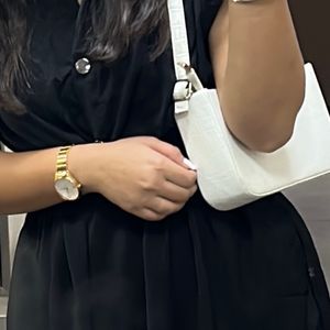 White colour spacious shoulder bag