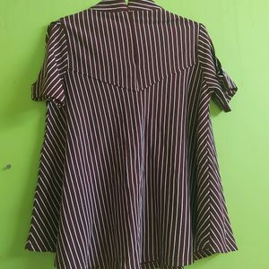 Maroon Striped Top