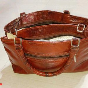 Genuine leather hand bag