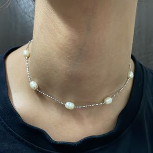 Silver Pearl Necklace