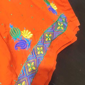 Coral Kurta & Salwar Without Dupatta For 42 Bust