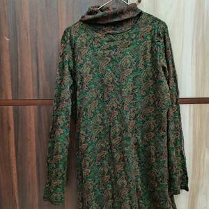 Green High Neck Dress