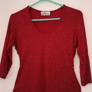 Shimmering Cherry Red Top