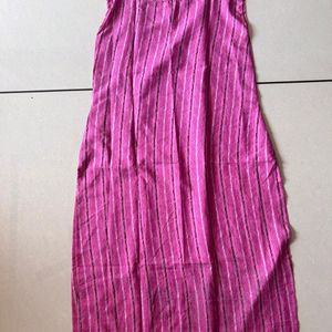 Pink Crepe  Sleeveless  Kurti