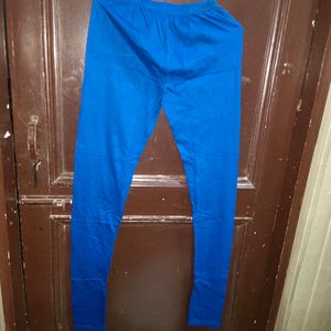 Women Blue Cotton Leggings New