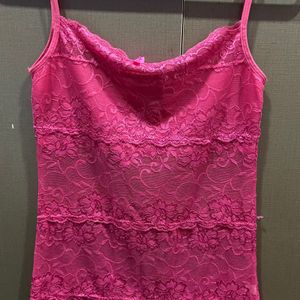 Pink Sheer Lace Camisole