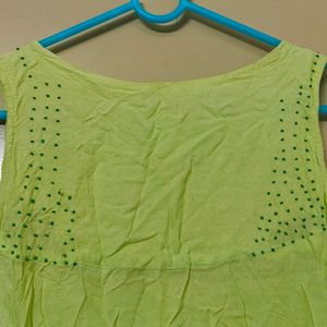 Noi: Lime green Sleeveless Top (Must Buy)