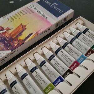 FABER CASTELL WATER COLOURS PAINT SET OF 12