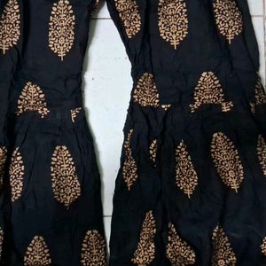 Sharara Black With Golden Prints