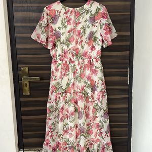 Floral Pink And White Truffle Dress