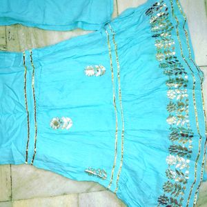 Eligent Blue Shining Gherdar Sharara Kurta Set💙✨