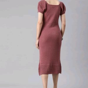 Mauve Knitted Casual Dress (Women)