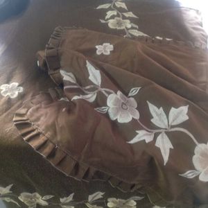 Double Bedsheet And One Pillow Cover With Embroide