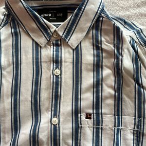 Men Spykar White Blue Stripped Shirt