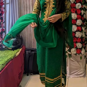 Designer Fullywork Suit Set Beautiful Green Colour