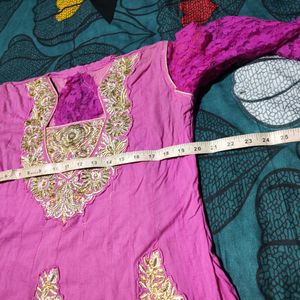 Pink Embroidery Gown With New Pant