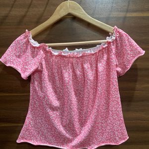 Pink Offshoulder Top