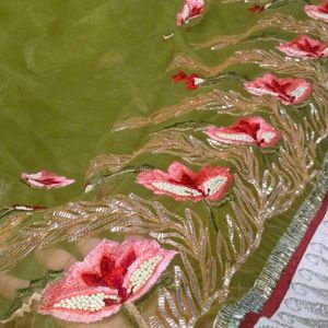 Beautiful 😍 Flower 🌺🌹 work Saree 🔥