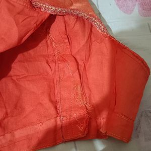 Peach Colour Net Saree