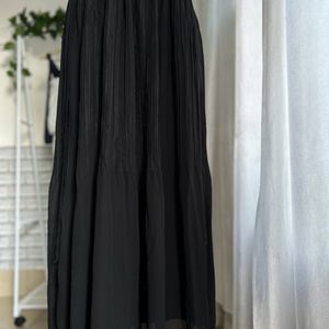 Black Long Bleated Dress