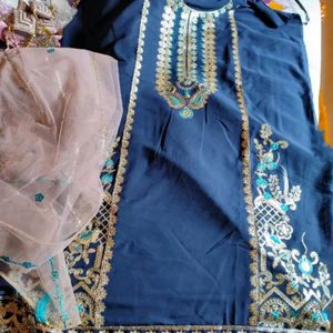 Heavy Embroidery Suit ( Semi stitched)