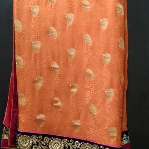 outstanding embroidered and thread work saree....