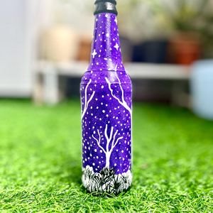 Hand painted Midnight Art On Glass Bottle