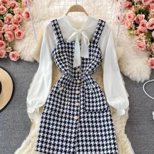 Korean Cute Women’s Dress(shirt +strap) 2 Piece