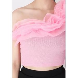 Western Party Wear Crop Top with one sleeve