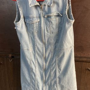 zip denim dress