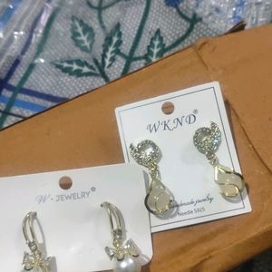 Two Pair Korean Gold Plated Earrings