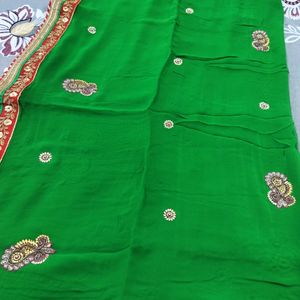 New Green Saree For Mehndi Function