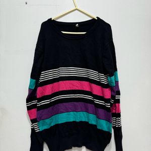 “Vintage Striped Sweater with Bold Stripes”