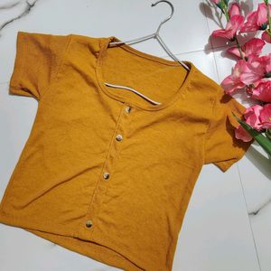 Mustard Round Neck Top