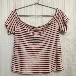 White & Red Cotton Top