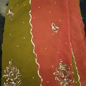 Stone Work Chiffon Saree