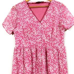 Mast & Harbour Pink Floral Printed Dress (Women)