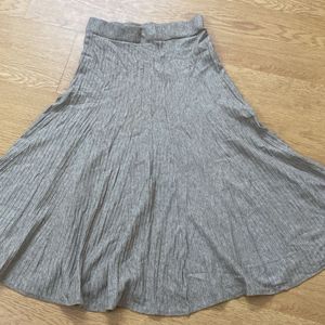 Beige MIDI Woollen Skirt