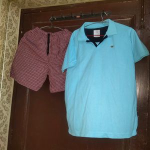 Men Polo Collar Duke T Shirt And Shorts Cotton