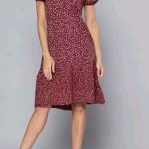 Chemistry| Women A- Line Maroon Dress