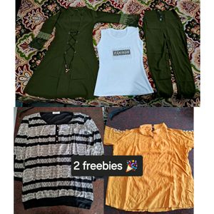 90%off💥(30₹*) 3 Piece Dress +2 Tops Freebies