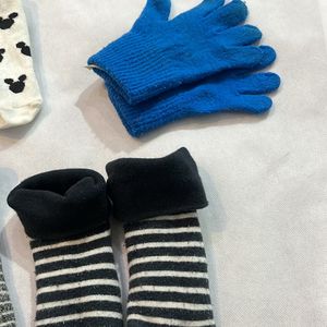 Combo Of Socks And Gloves For Toddlers