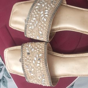 Cream Flat Sandal