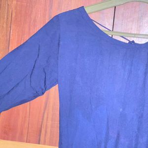 Navy blue coloured anubhutee anarkali kurti.