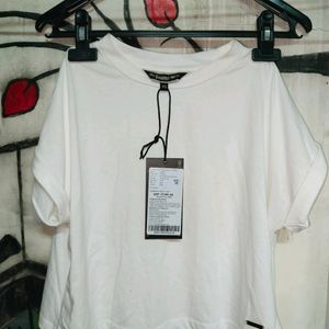 White Crop Tshirt