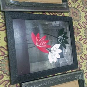 3pc Set Of Flora Paintings Without Glass