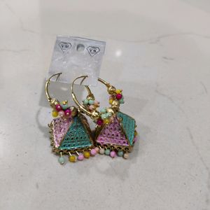 Multicolor Triangle Jhumkis